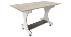 Hoogzit tafel L120 x B64 cm wit grey craft oak Tangara Groothandel voor de Kinderopvang Kinderdagverblijfinrichting